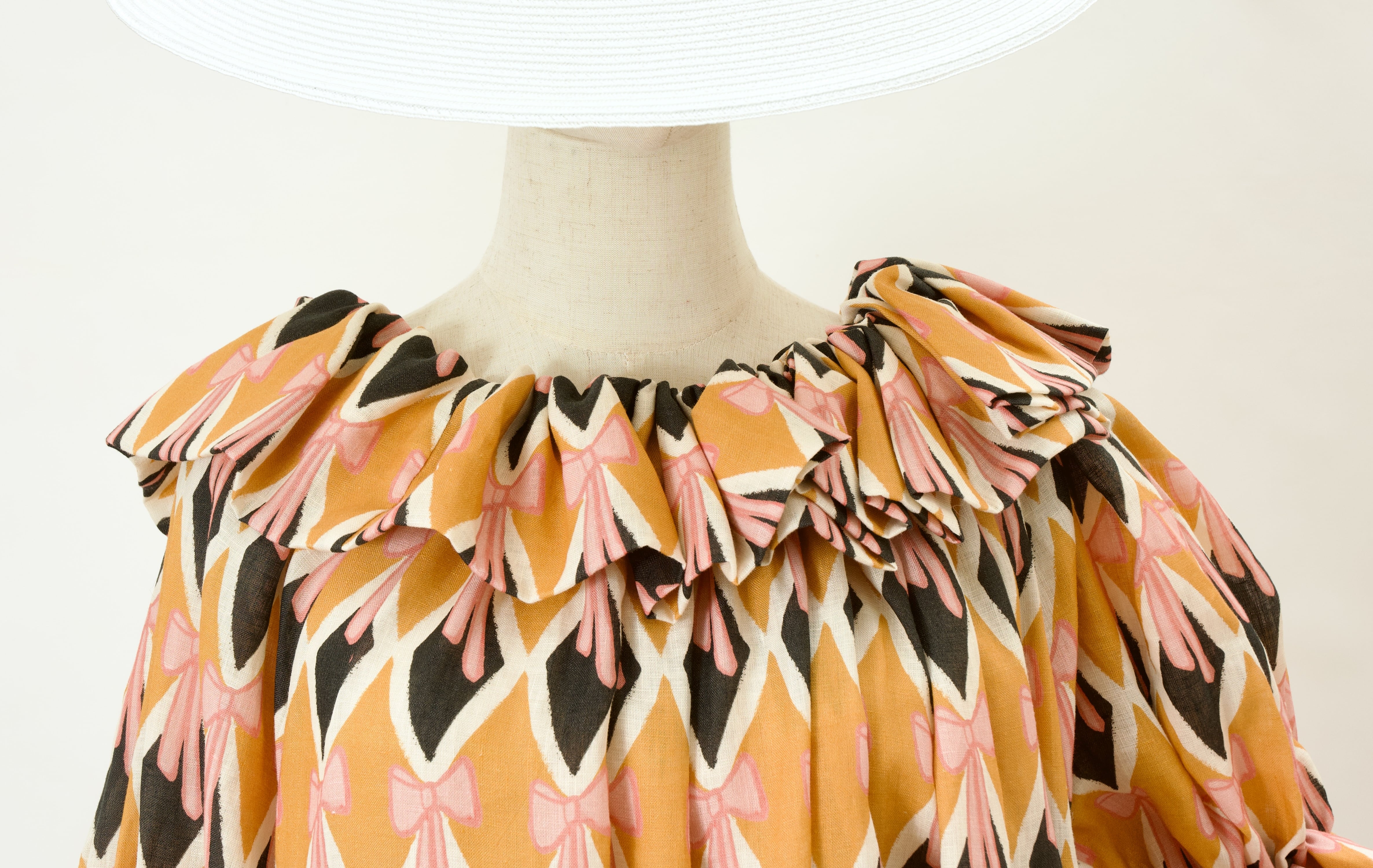 Ruffled Harlequin Orange Black Dress Maryam Keyhani Ruffled Harlequin Orange Black Dress Maryam Keyhani
