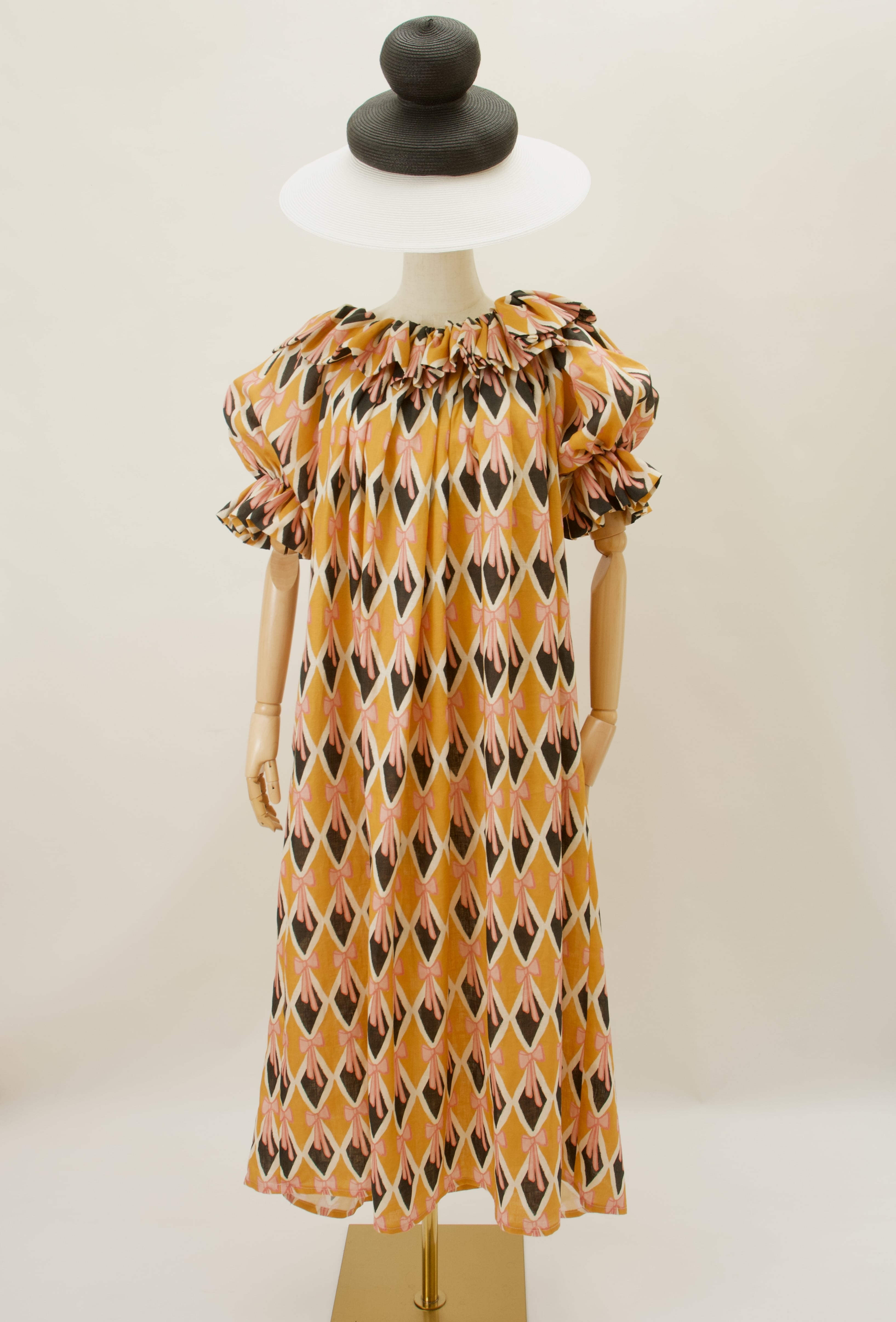 Ruffled Harlequin Orange Black Dress Maryam Keyhani Ruffled Harlequin Orange Black Dress Maryam Keyhani