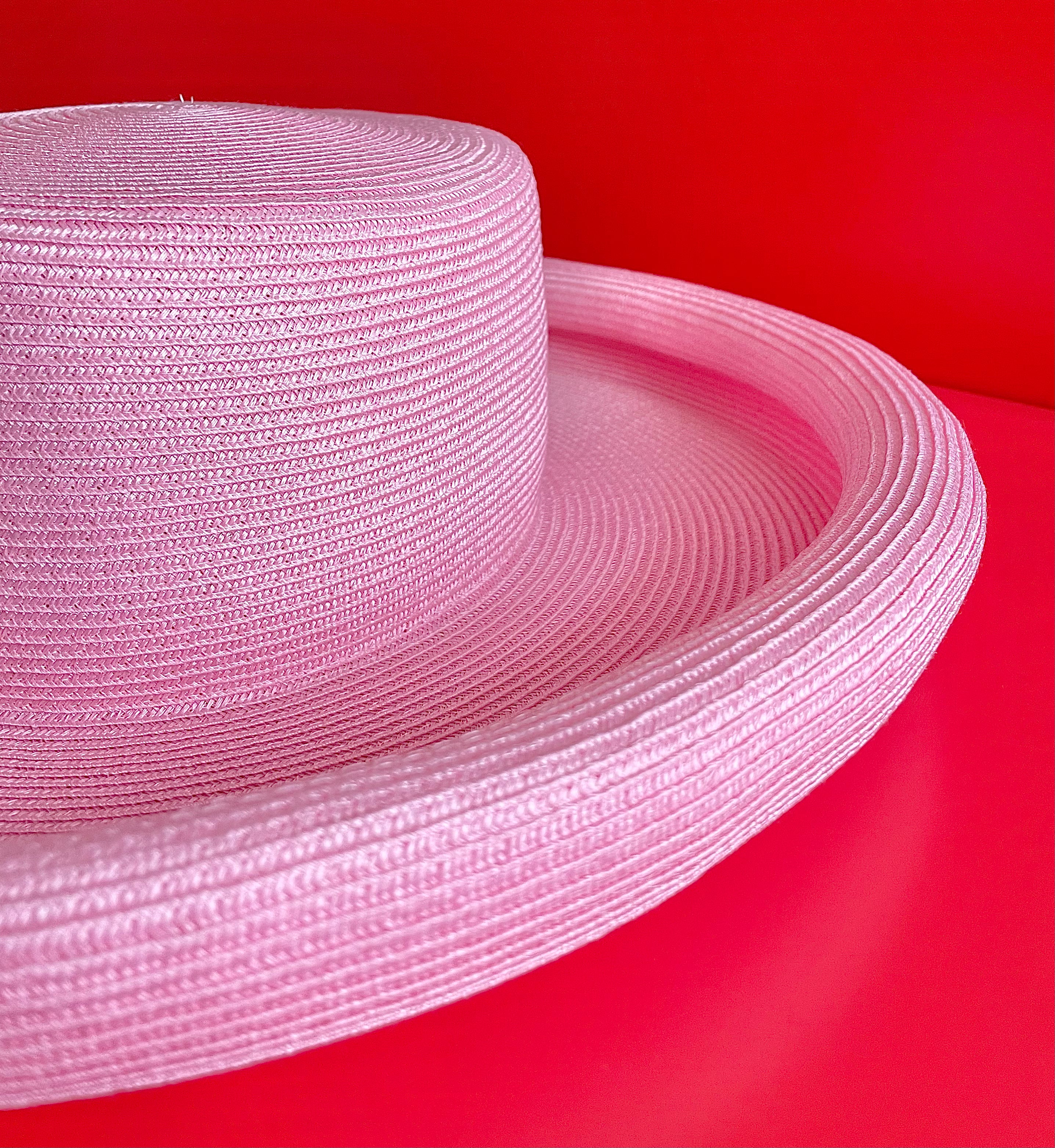 Pink boater hat sales